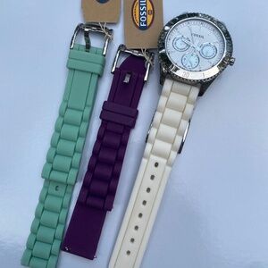 Fossil Silicone Water Resistant Watch and Bands